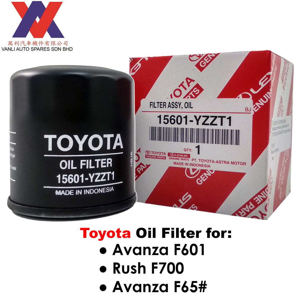 Toyota Genuine Oil Filter 15601YZZT1 for Avanza / Rush (check