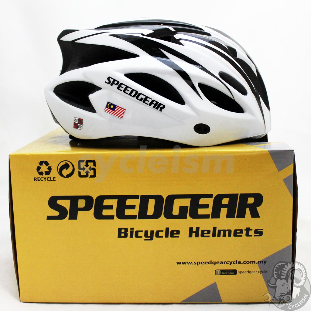 SpeedGear Bicycle Helmet Adult White/Black (Each) Shopee Malaysia