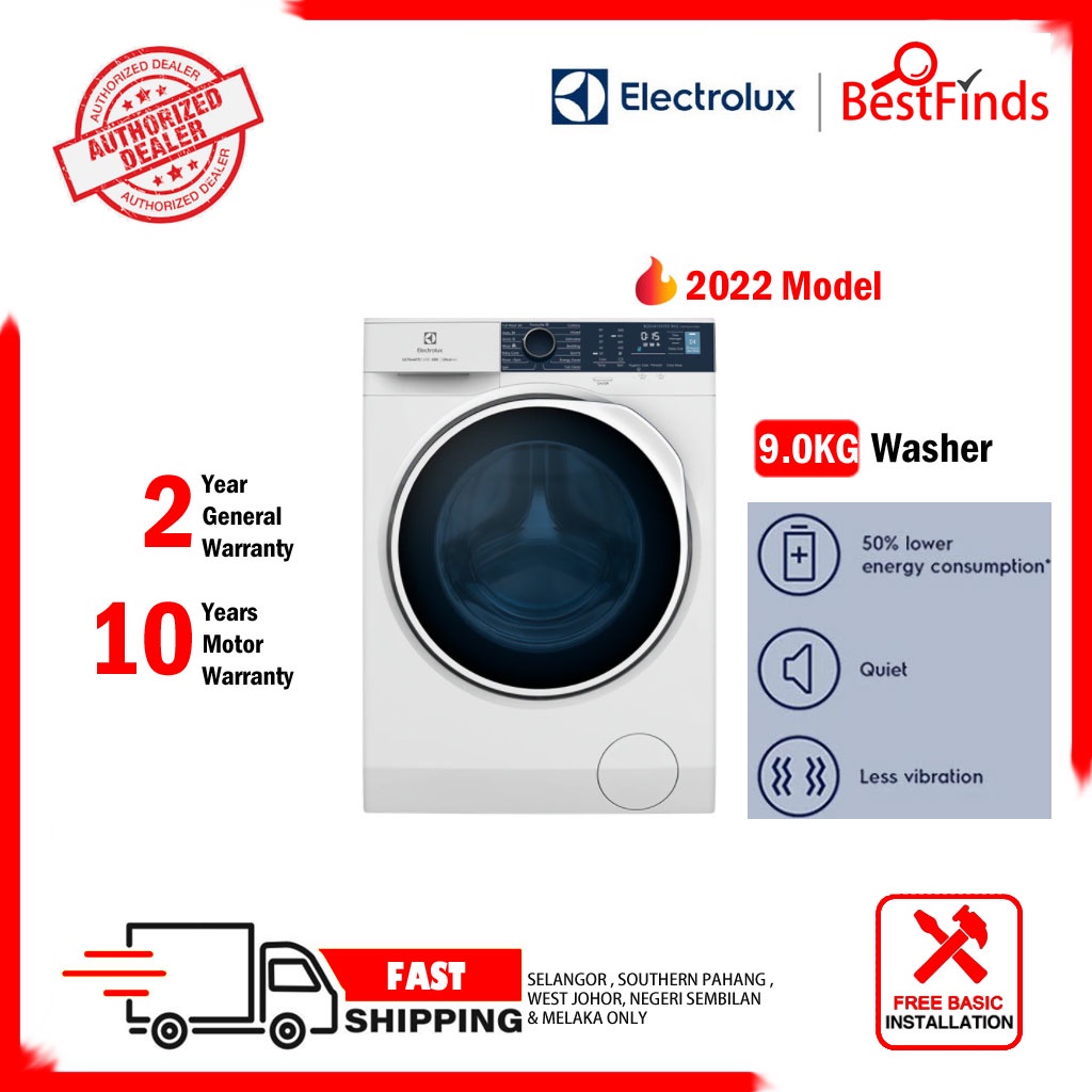 (2022) Electrolux Washing Machine (9KG) Inverter Ultimatecare 500 Front
