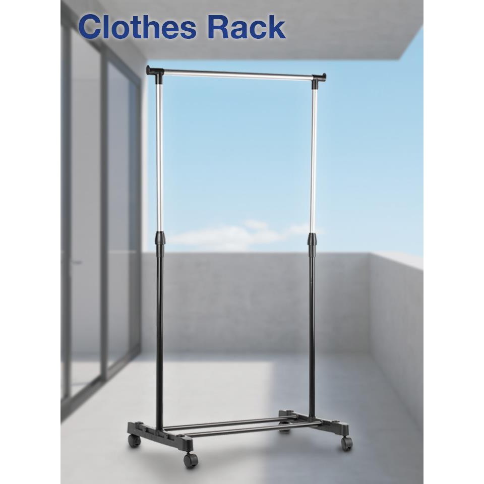Stainless Steel Clothes Rack with wheels Rak Pakaian Shopee Malaysia