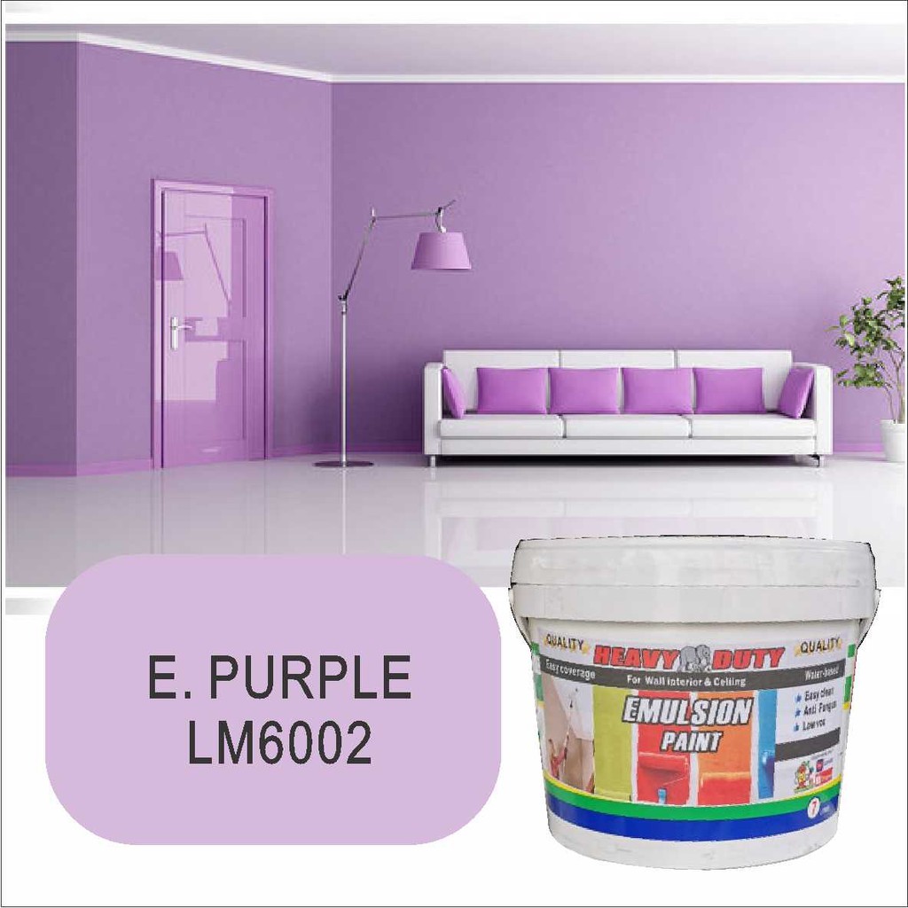 LM6002 E PURPLE ( 7L ) Heavy Duty 7 LITER EMULSION PAINT Cat Interior