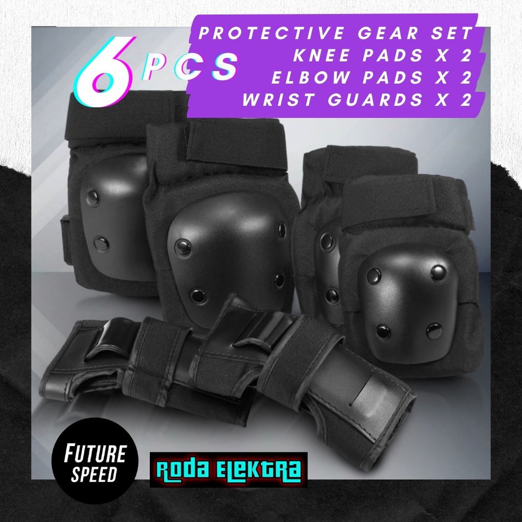Protective Safety Gear 6pcs Set (L size) Multi Sport Safety Gear for