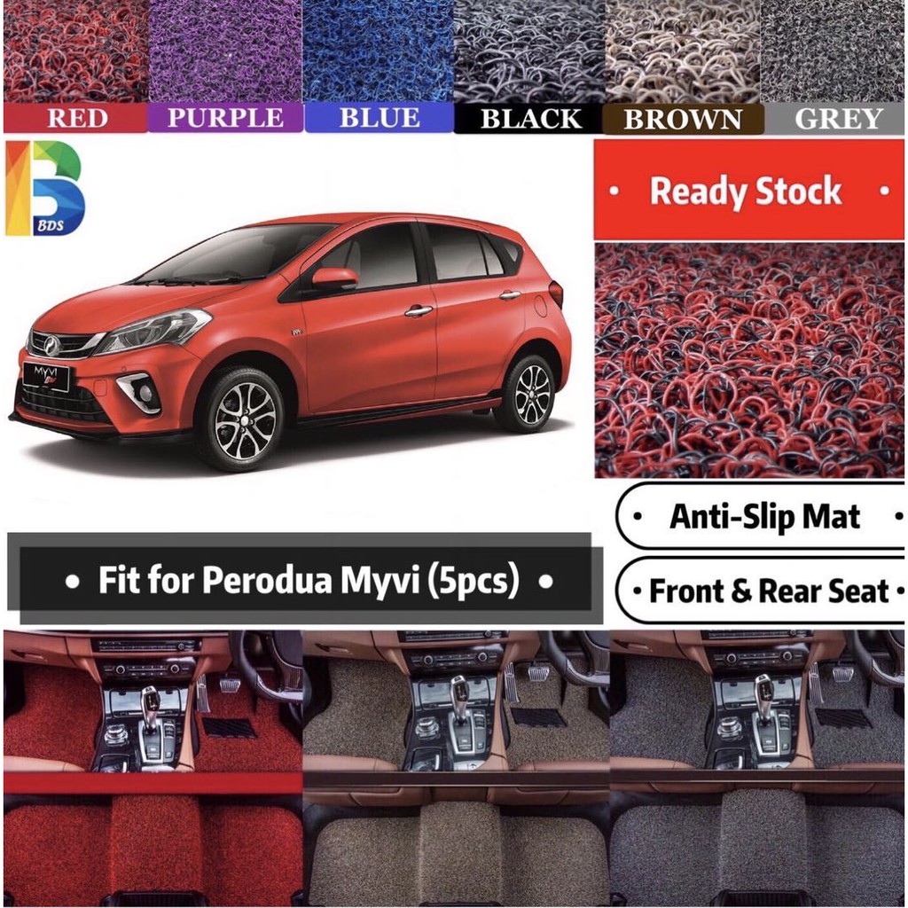 PERODUA NEW MYVI Carpet 5pcs(set) For Perodua Myvi 12MM Car Kereta
