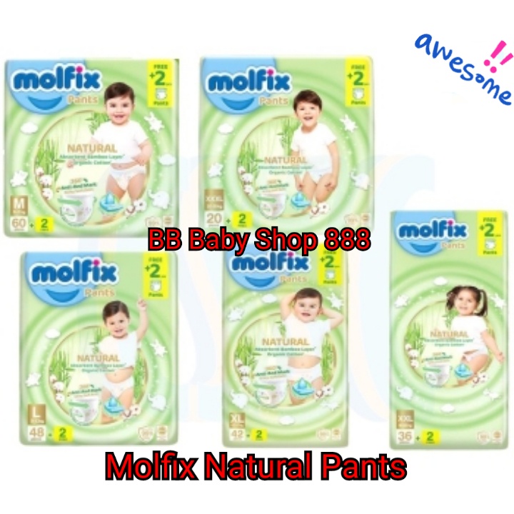 Molfix Natural Jumbo Pants Diapers Shopee Malaysia