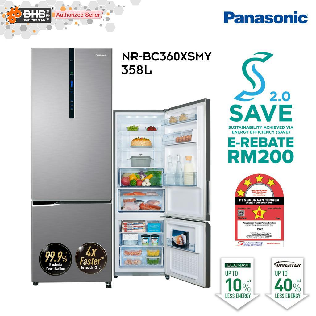 Panasonic NRBC360XSMY 358L Inverter Bottom Freezer Refrigerator