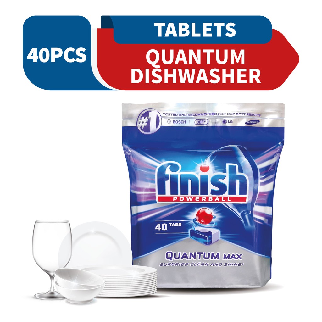 Finish Quantum Power Ball Dishwasher Cleaning Tablets (40 Pcs) Shopee
