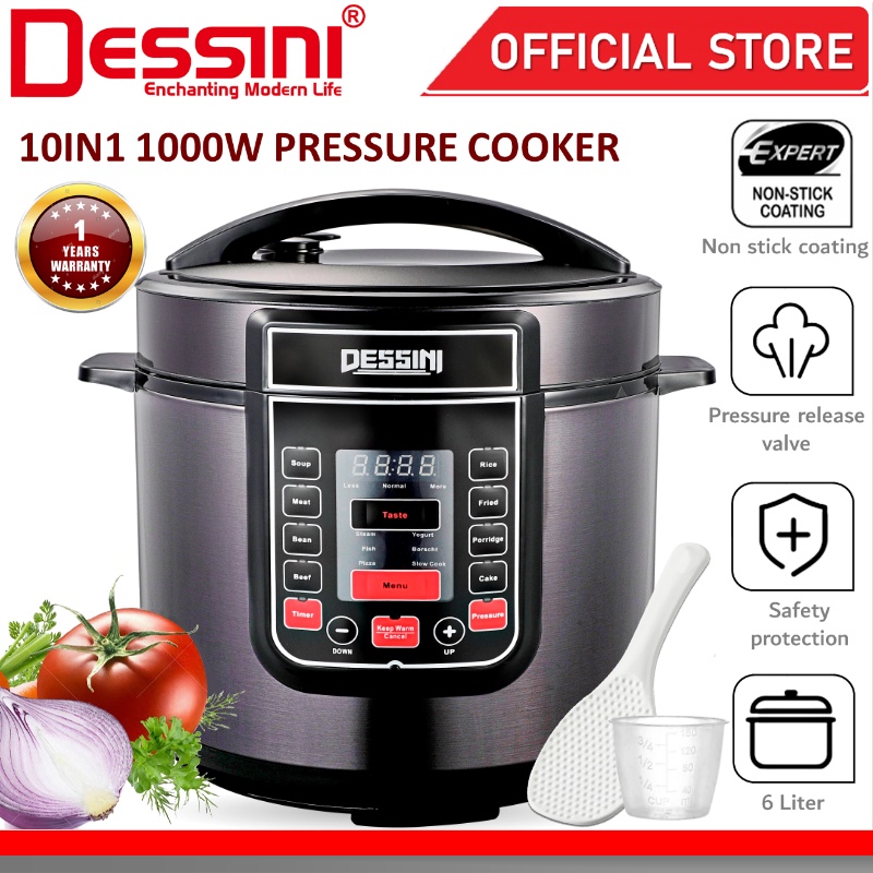 DESSINI ITALY 10IN1 Electric Digital Pressure Cooker Nonstick
