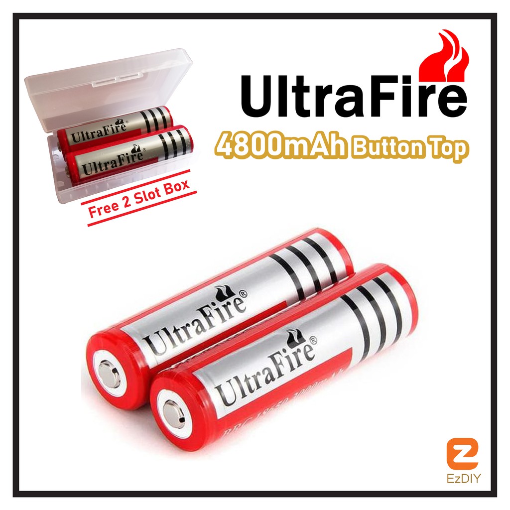 3.7V 18650 4800mAh UltraFire Button Top Rechargeable Liion Lithium