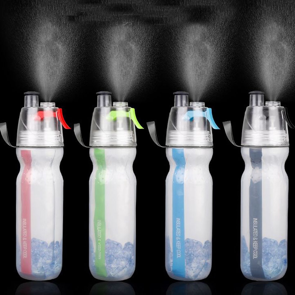 500ml Misting Water Insulated Bottle with Spray Mist Outdoor Sport