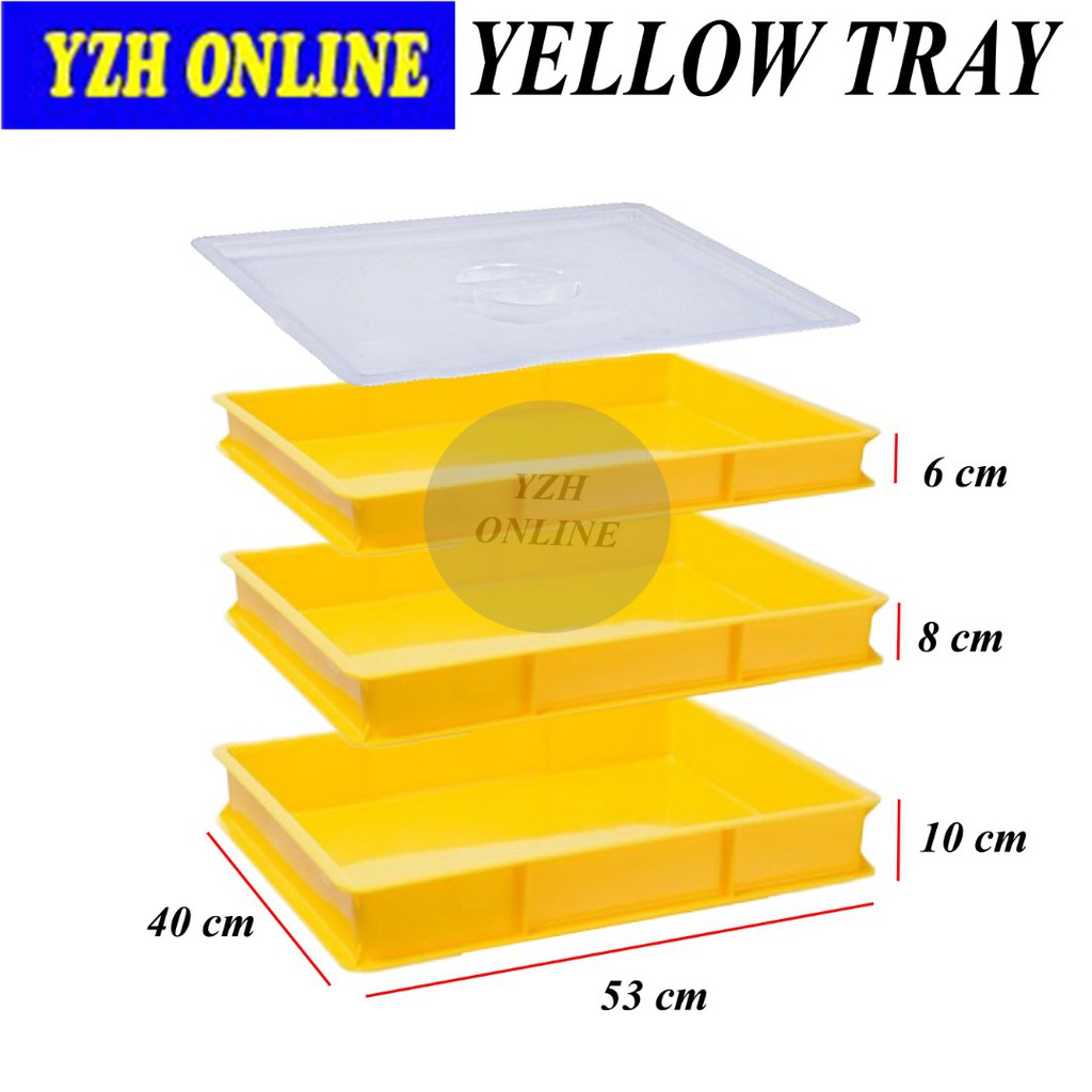 Plastic Cake Tray / Bread Tray / Food Tray / Bakery Tray / Yellow Tray