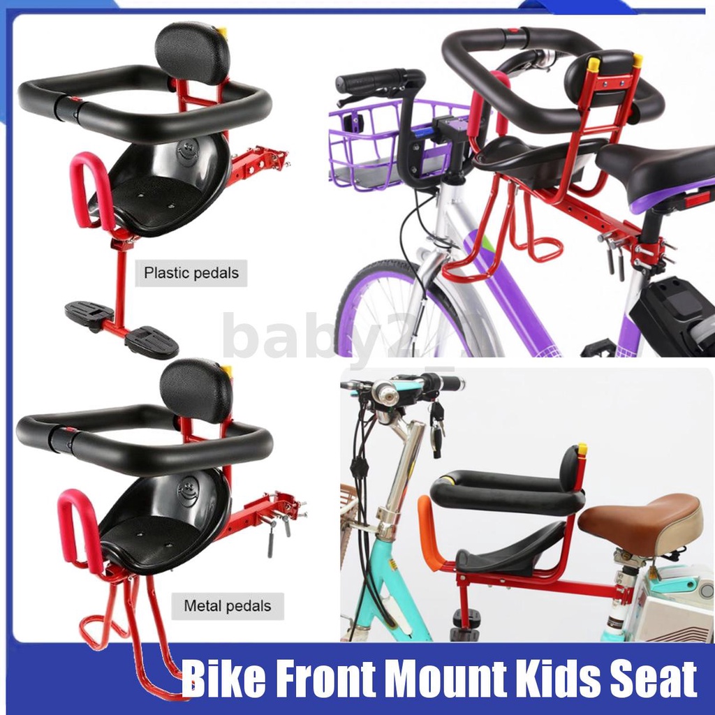 Bicycle Kids Child Front Back Baby Seat Bike Carrier w/ Handrail Pedals