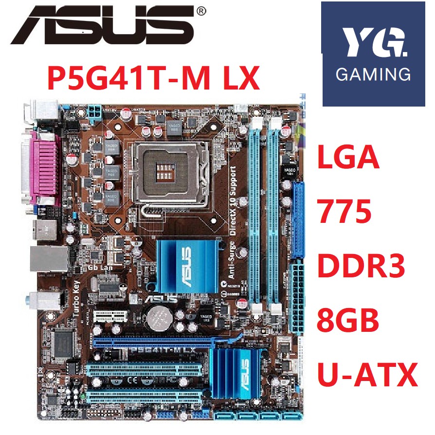 Asus P5G41TM LX Desktop Motherboard G41 Socket LGA 775 Q8200 Q8300