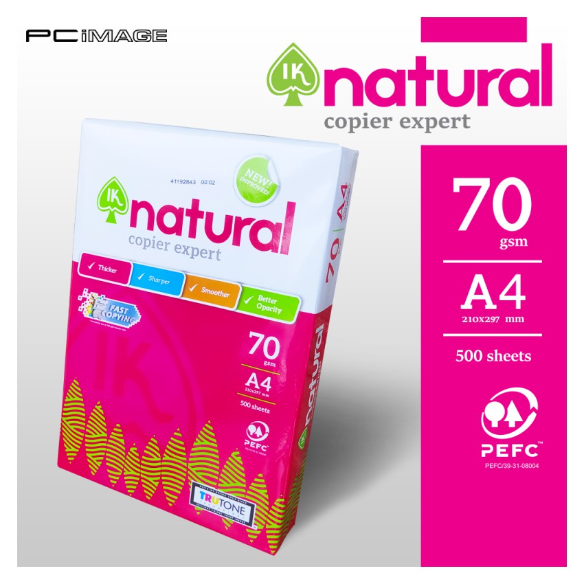 IK Natural A4 Copier Paper (70gsm x 1 Ream x 500 Sheets) Shopee Malaysia