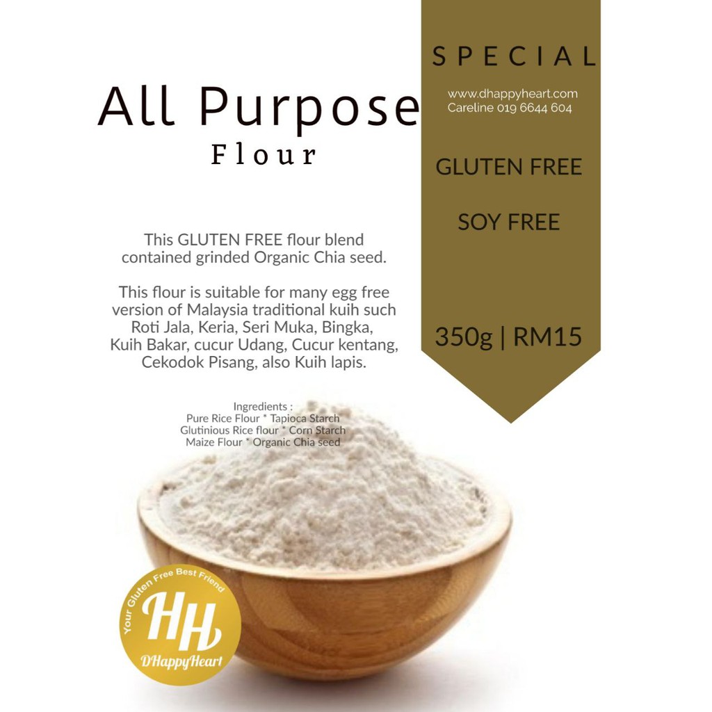 DhappyheartAll Purpose Flour [Gluten Free, Soy Free, Vegan] 350g