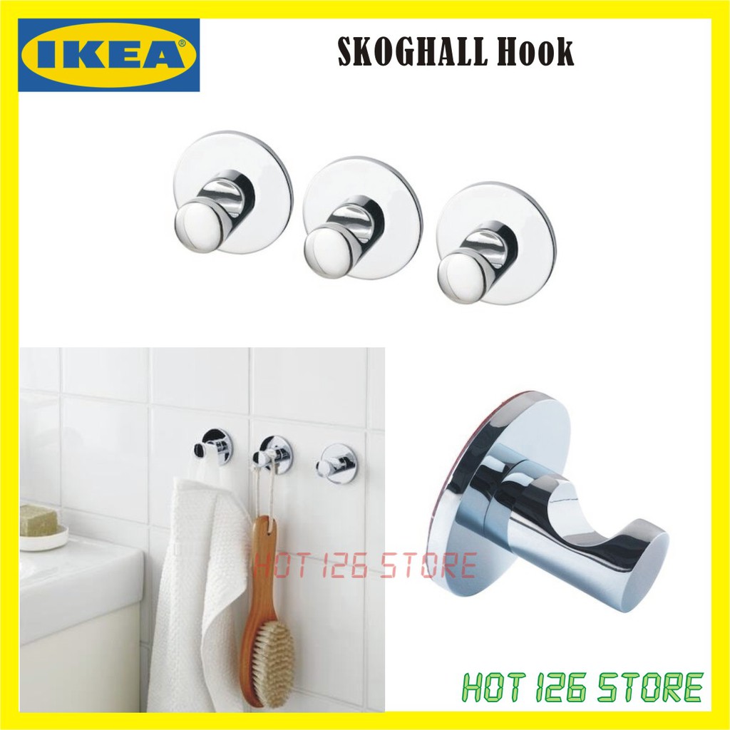 IKEA SKOGHALL Hook, SelfAdhesive, ChromePlated Shopee Malaysia