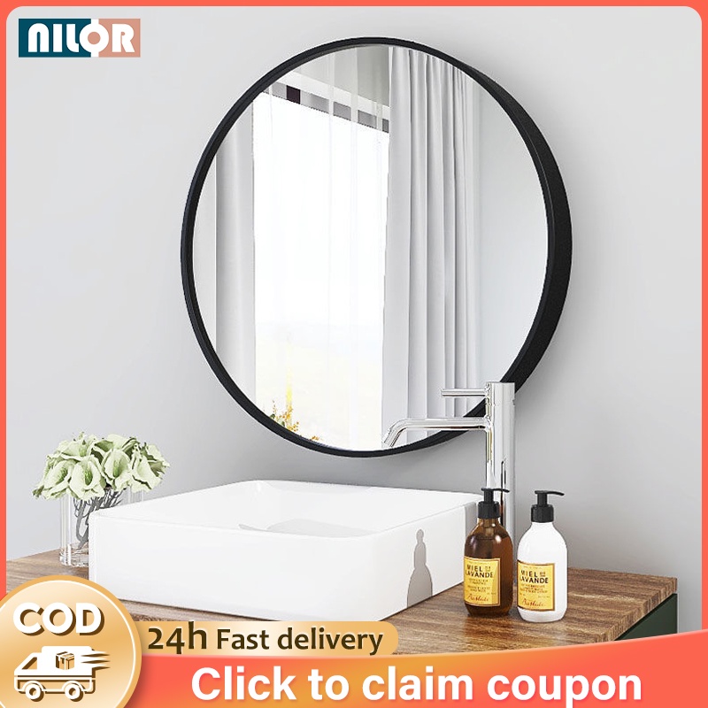 Modern Aluminium Bathroom Mirror Cermin bulat Aluminium Round Mirror