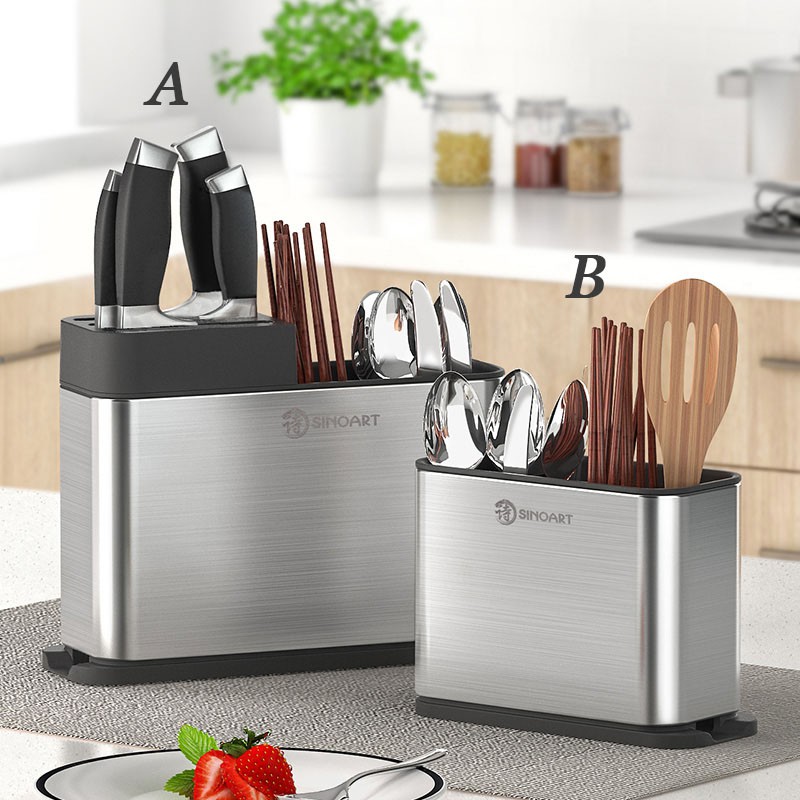 Stainless steel kitchen chopsticks knife and fork box shovel spoon