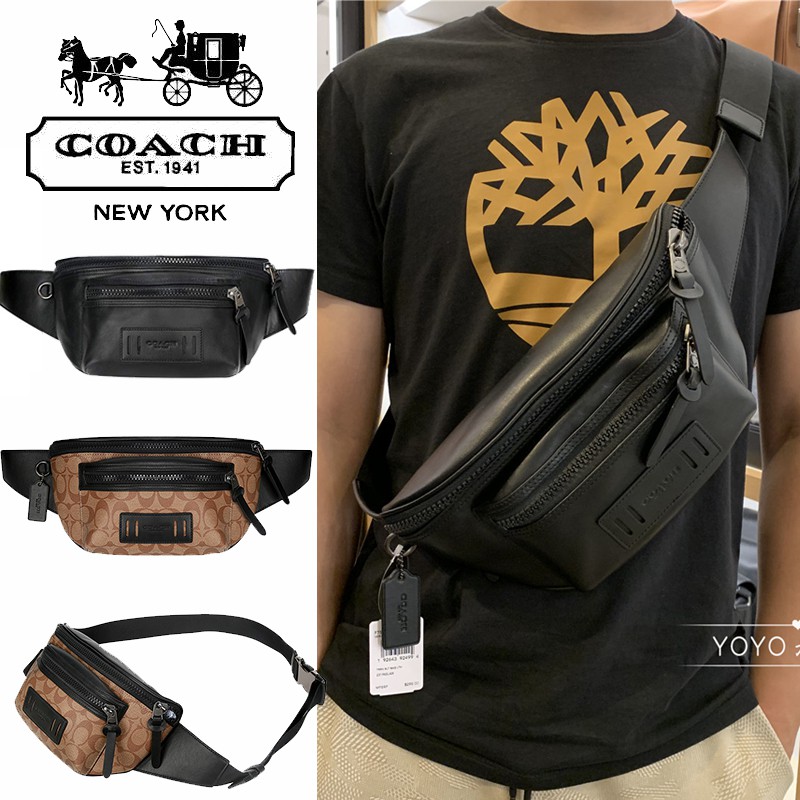 Original Coach leather Chest Bag Waist Bag waterproof Sling bag