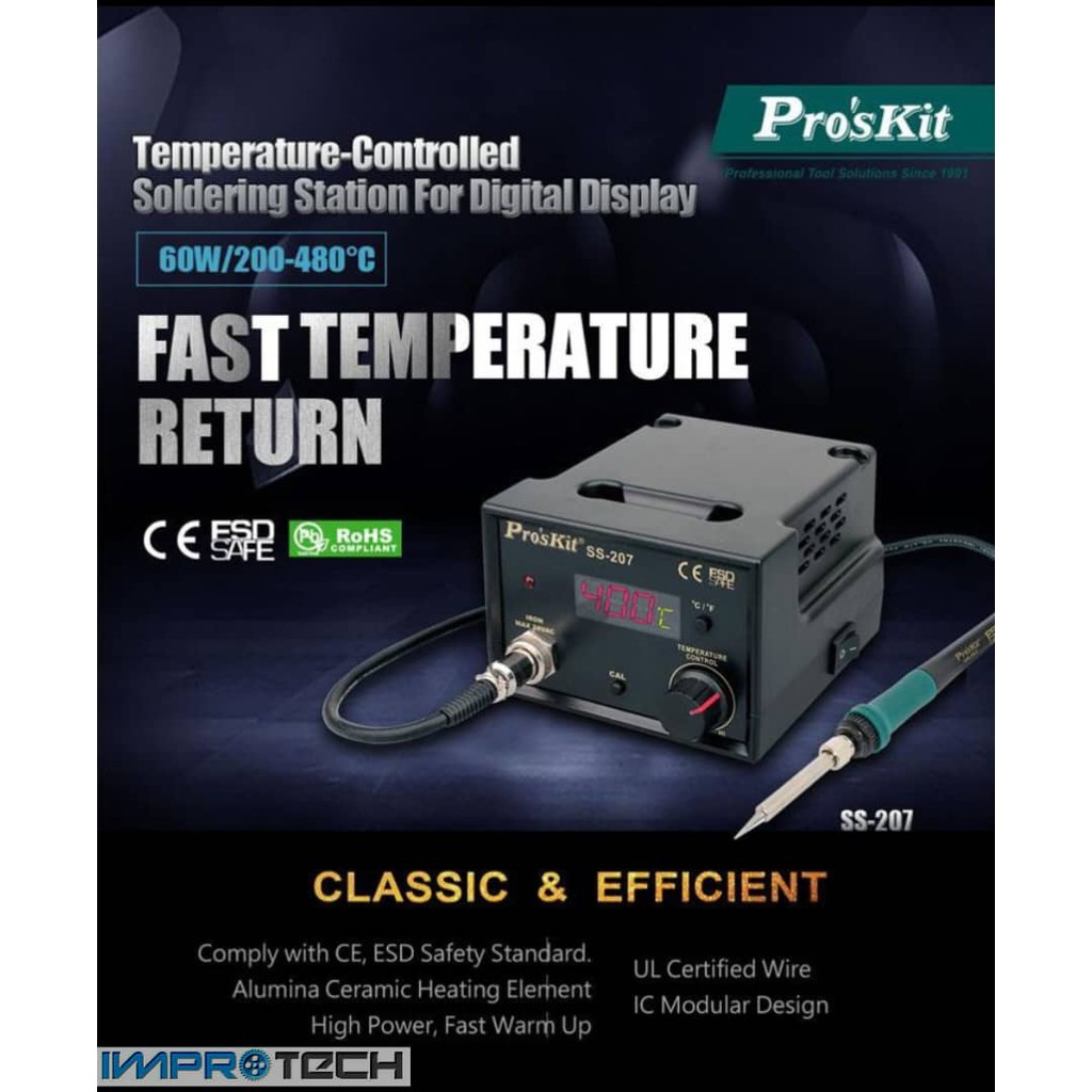 PROSKIT Digital Temperature Controlled Soldering Station Shopee Malaysia