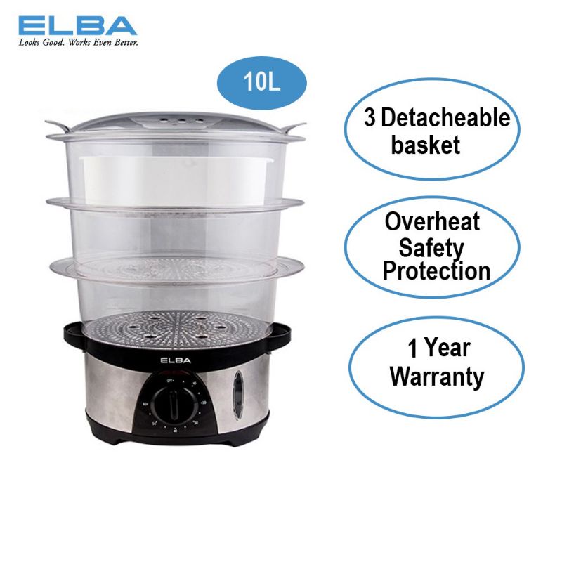 Elba Food Steamer 10L EFSG1035(SS) Shopee Malaysia