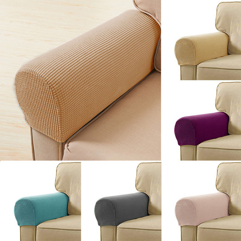 1pair Sofa Armrest Covers Stretch Arm Protectors Thick Non Slip Cover