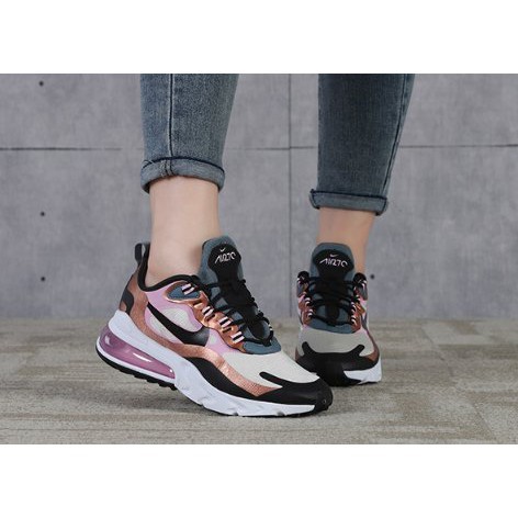 ▥[Be Go Must-Buy] Nike Air Max 270 React Black Pink Purple Rose Gold Metal Cushion Jogging Shoes Casual Men S And Women | Shopee Malaysia
