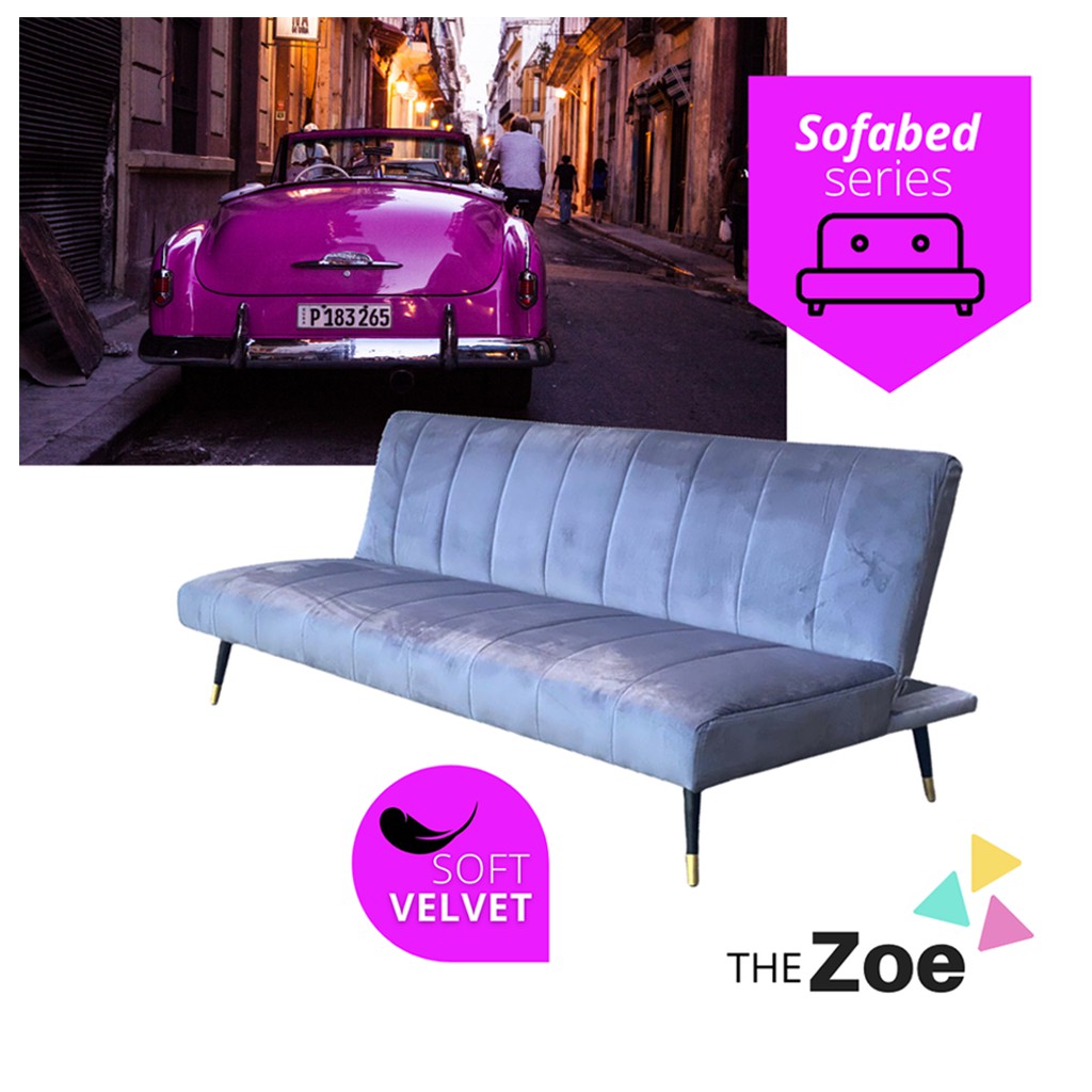 Zoe Sofa Bed / Living Room Sofa / Soft Velvet / Sofa Set / Day Sofa
