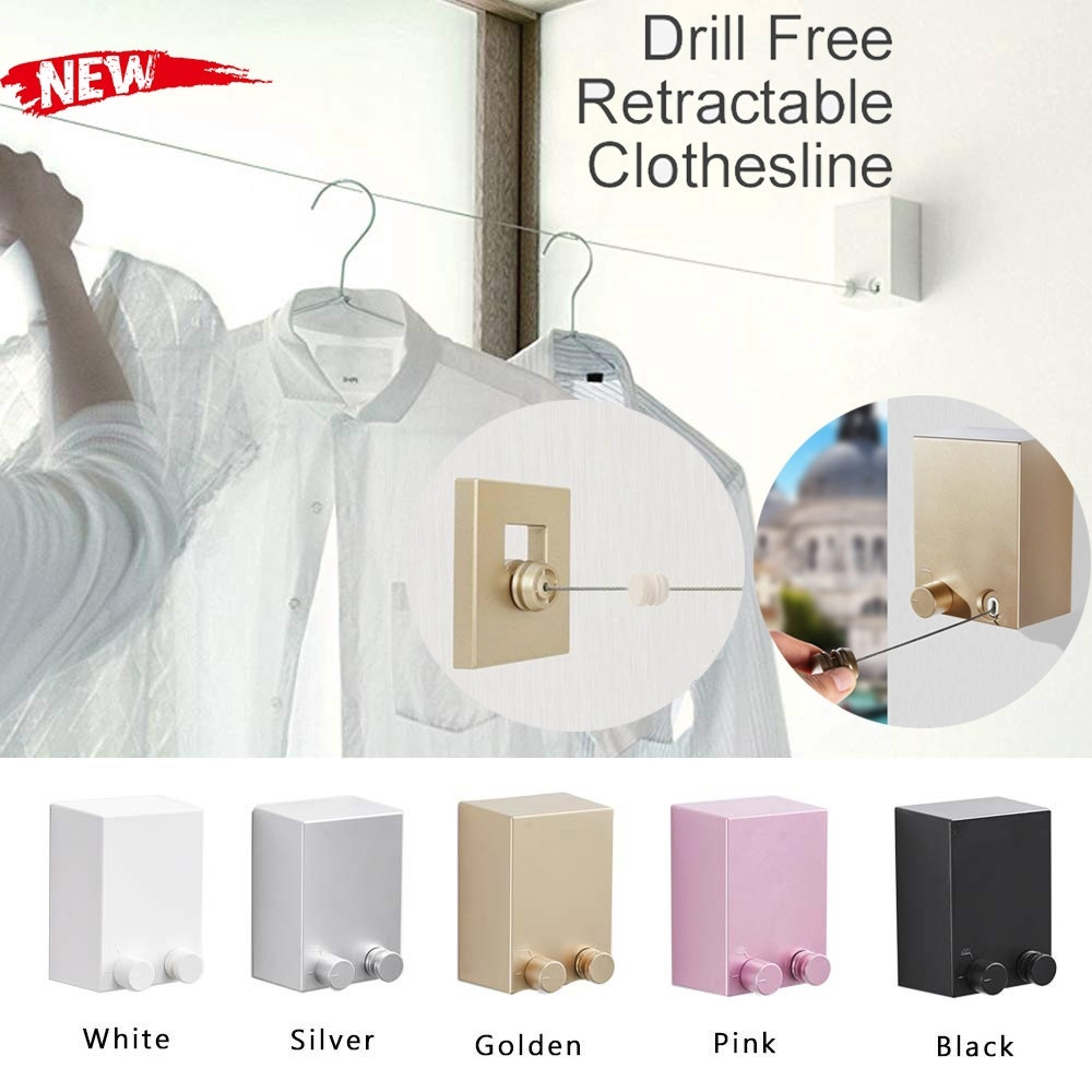 2019 new Perforationfree Invisible Clothesline Retractable Indoor