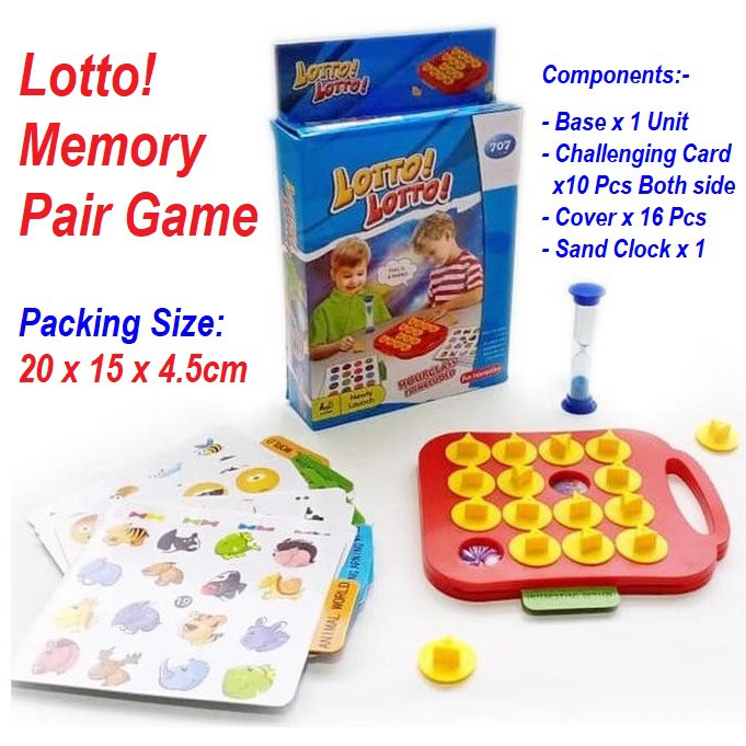 [Ready Stock in KL]Lotto Memory Pair Games, Family Board Game Right