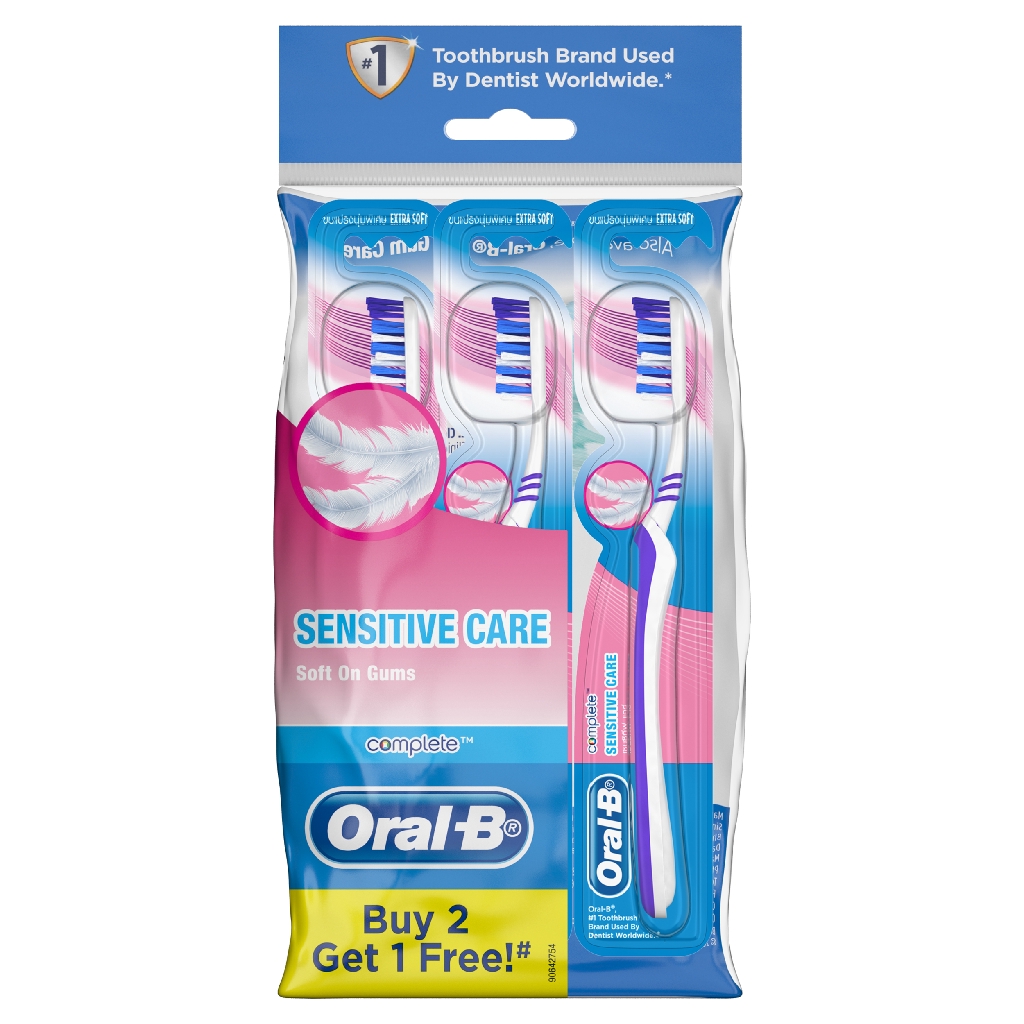OralB Complete Sensitive Care (Extra Soft) Manual Toothbrush (3 Counts