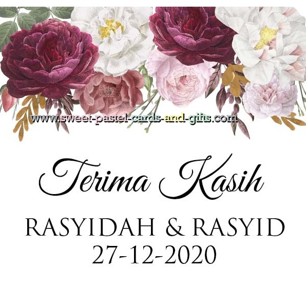TQ STICKER DOOR GIFT NIKAH/KAHWIN/ TUNANG/AQIQAH (DESIGN11) Size4/5/6