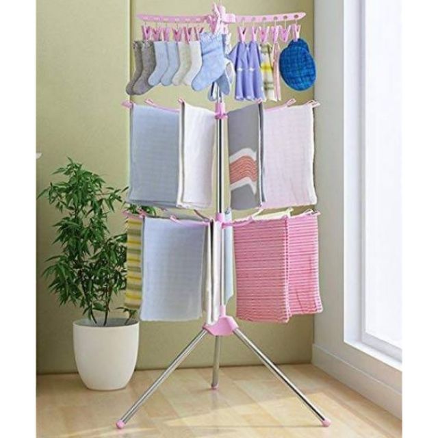 Multifunction 3 Tier Foldable Clothes Drying Rack / Ampaian Penyidai