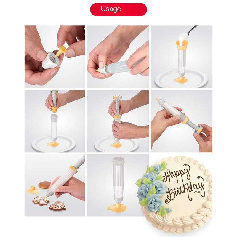 Dessert Decorating Syringe Set, Icing Dispenser Cupcake Filling