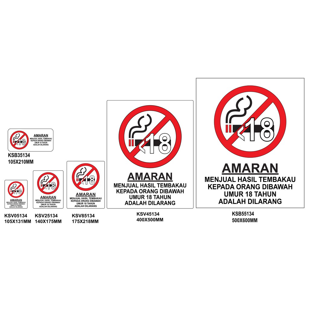 AMARAN MENJUAL HASIL TEMBAKAU KEPADA ORANG DIBAWAH UMUR 18