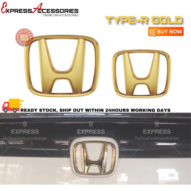 (GOLD) HONDA GOLD EMBLEM LOGO TYPER EMBLEM CIVIC / CITY / ACCORD / HRV