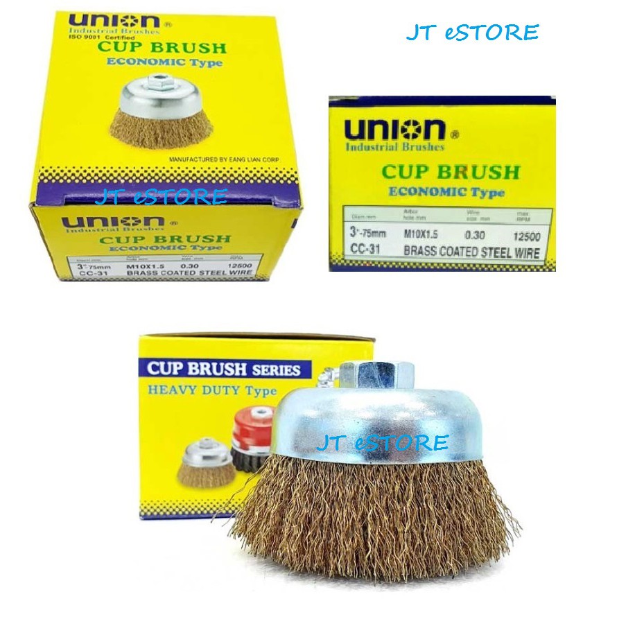 [JT eSTORE] UNION Cup Brush (CC31) 3" x M10 x 1.5mm Shopee Malaysia