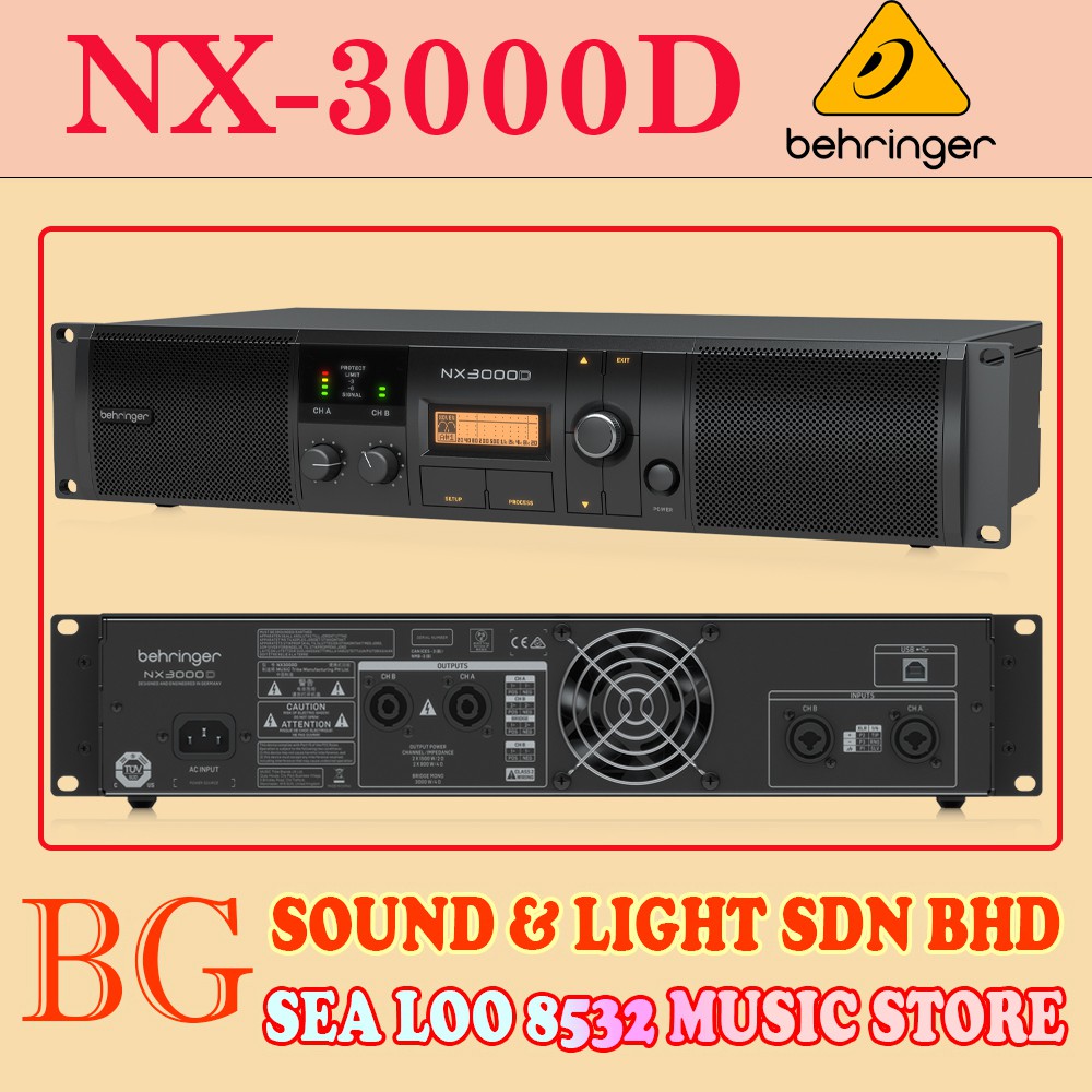 BEHRINGER NX3000D ULTRALIGHTWEIGHT 2X440W POWER AMPLIFIER WITH DSP