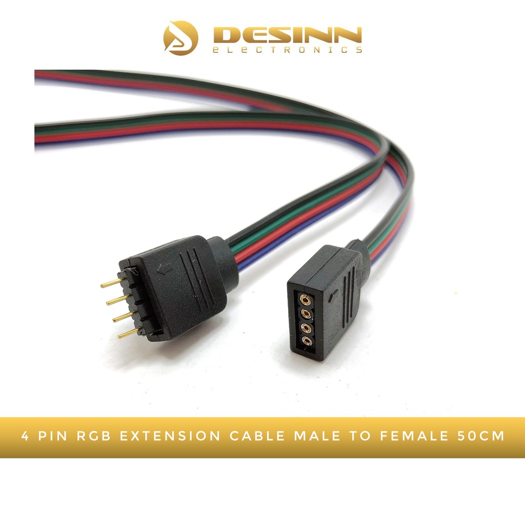 RGB Extension Cable Male to Female 50cm for RGB LED Strip | Shopee Malaysia