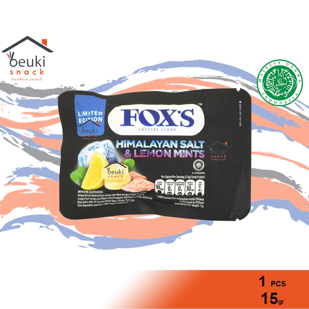 Ecer Fox's Limited Edition Himalayan Salt & Lemon Mints Halal MUI