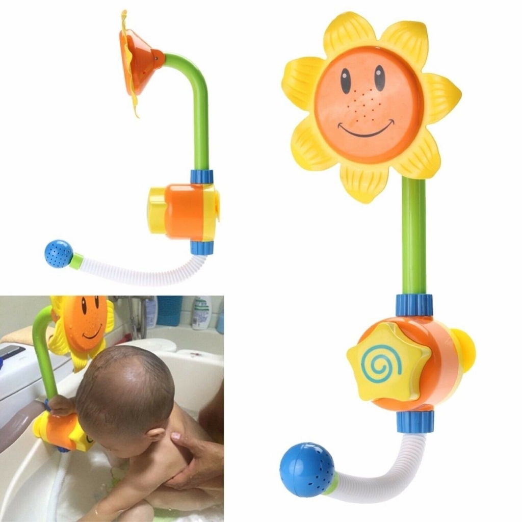 Kids Sunflower Baby Bath Toys Water Shower Spray Bathing Tub Fountain