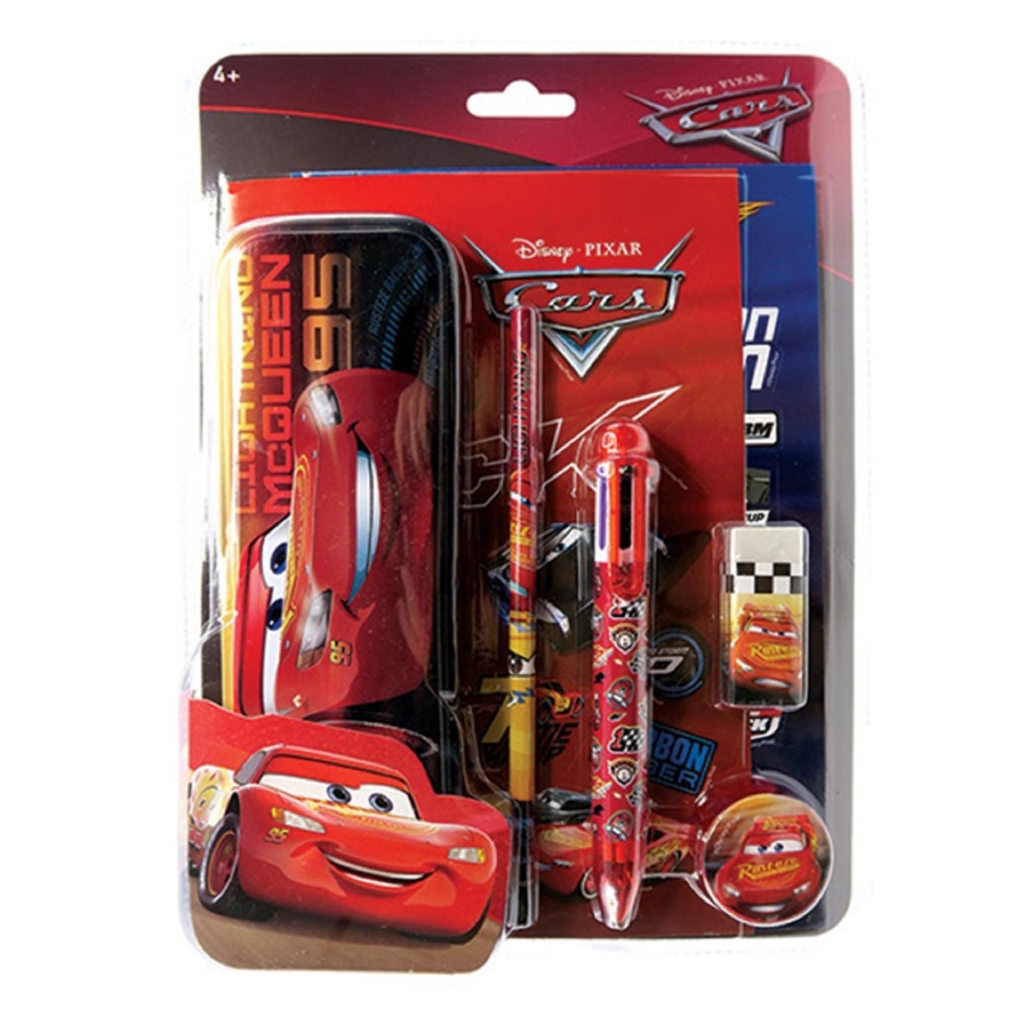 Disney Pixar Cars 3 7pcs Stationery Set With Pencil Case Red Colour