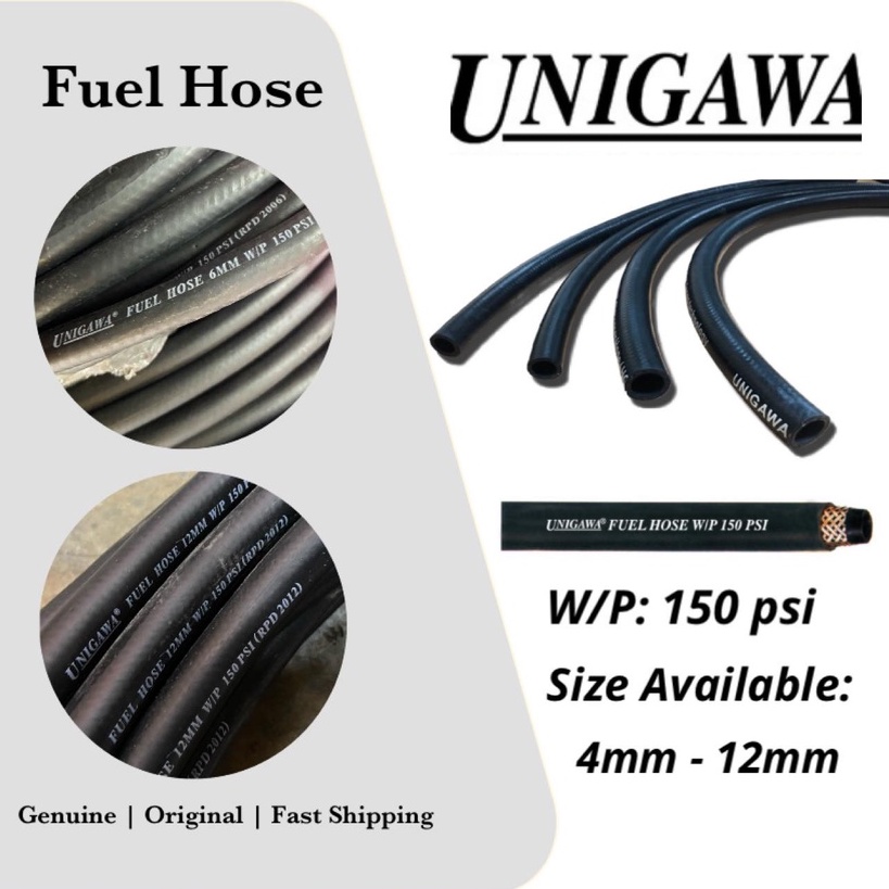 UNIGAWA FUEL HOSE WIP 150PSI 4mm 5mm 6mm 7mm 8mm 9mm 10mm 12mm Shopee Malaysia