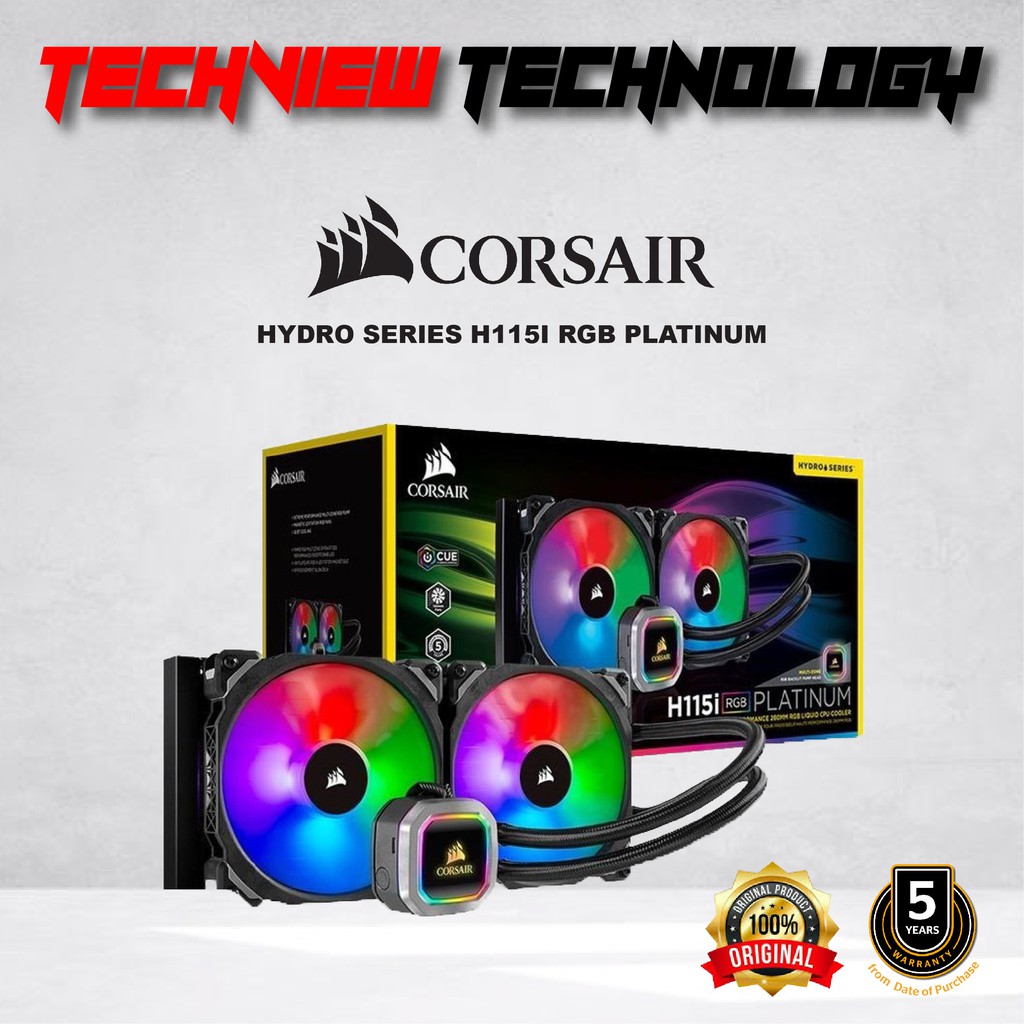 CORSAIR Hydro Series H115i RGB PLATINUM 280mm Liquid CPU Cooler