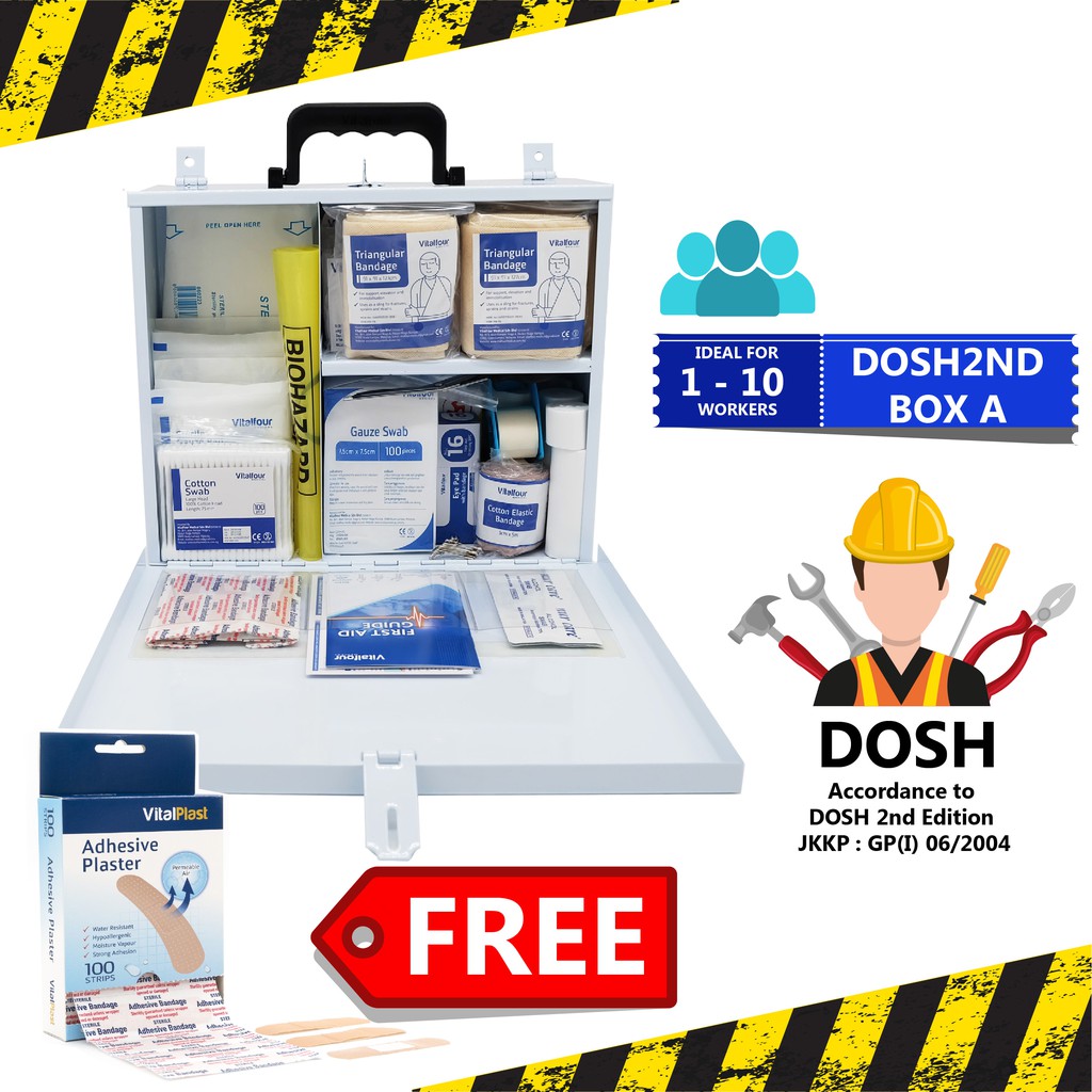 DOSH2nd Edition JKKP First Aid Kit for Workplace(BOX A,B,C) Shopee