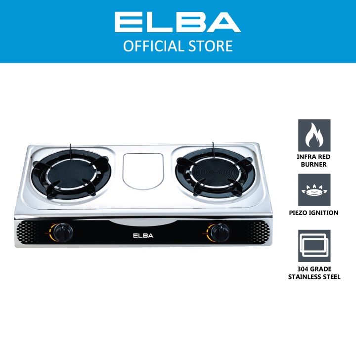 ELBA Table Gas Stove EGSK7162IR(SS) Automatic Piezo Ignition (150mm x 150mm Infrared Burner
