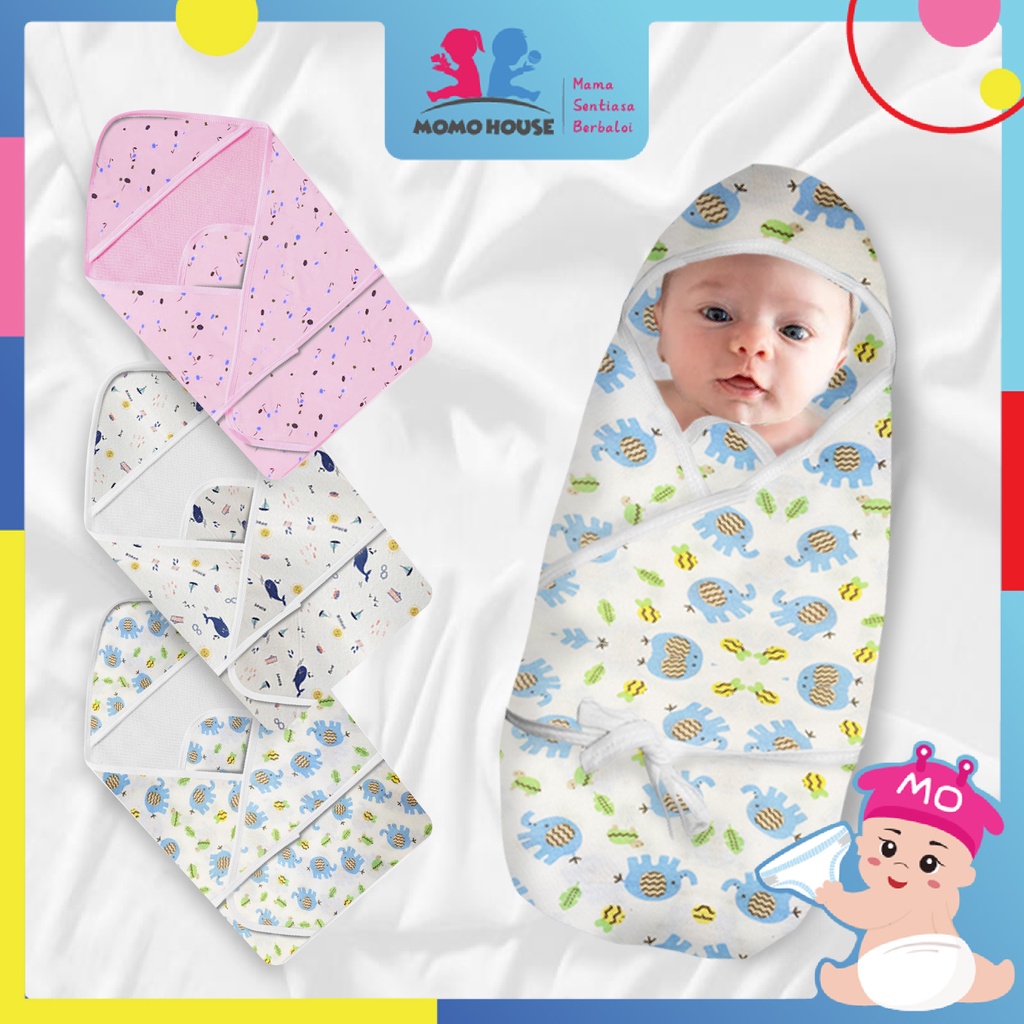 Baby Swaddle Newborn Hooded Wrap Cotton Swaddle Blanket Baby Bedung