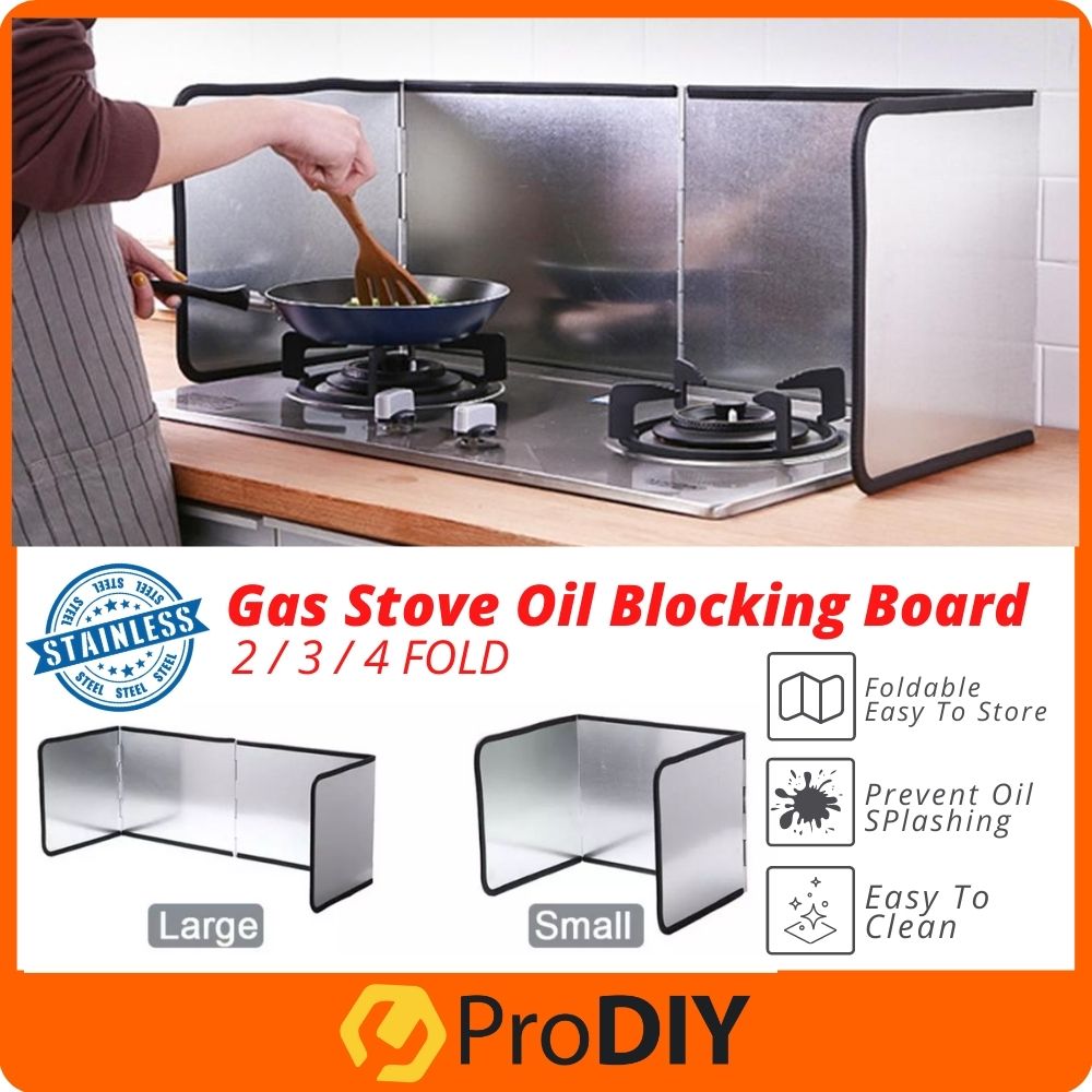 Removable Kitchen Stainless Steel Oil Baffle Foldable Kitchen Oil Splash Spill Guard For Wall