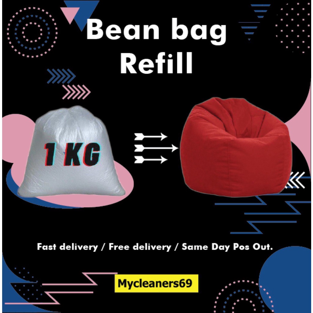 READY STOCK NICE WRAP 5kg 1kg 2kg Bag Bean Bag Refill Polystyrene Beads