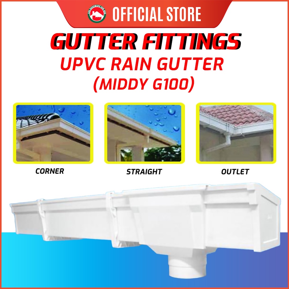 UPVC RAIN GUTTER MIDDY G100 RAIN WATER DRAIN Shopee Malaysia