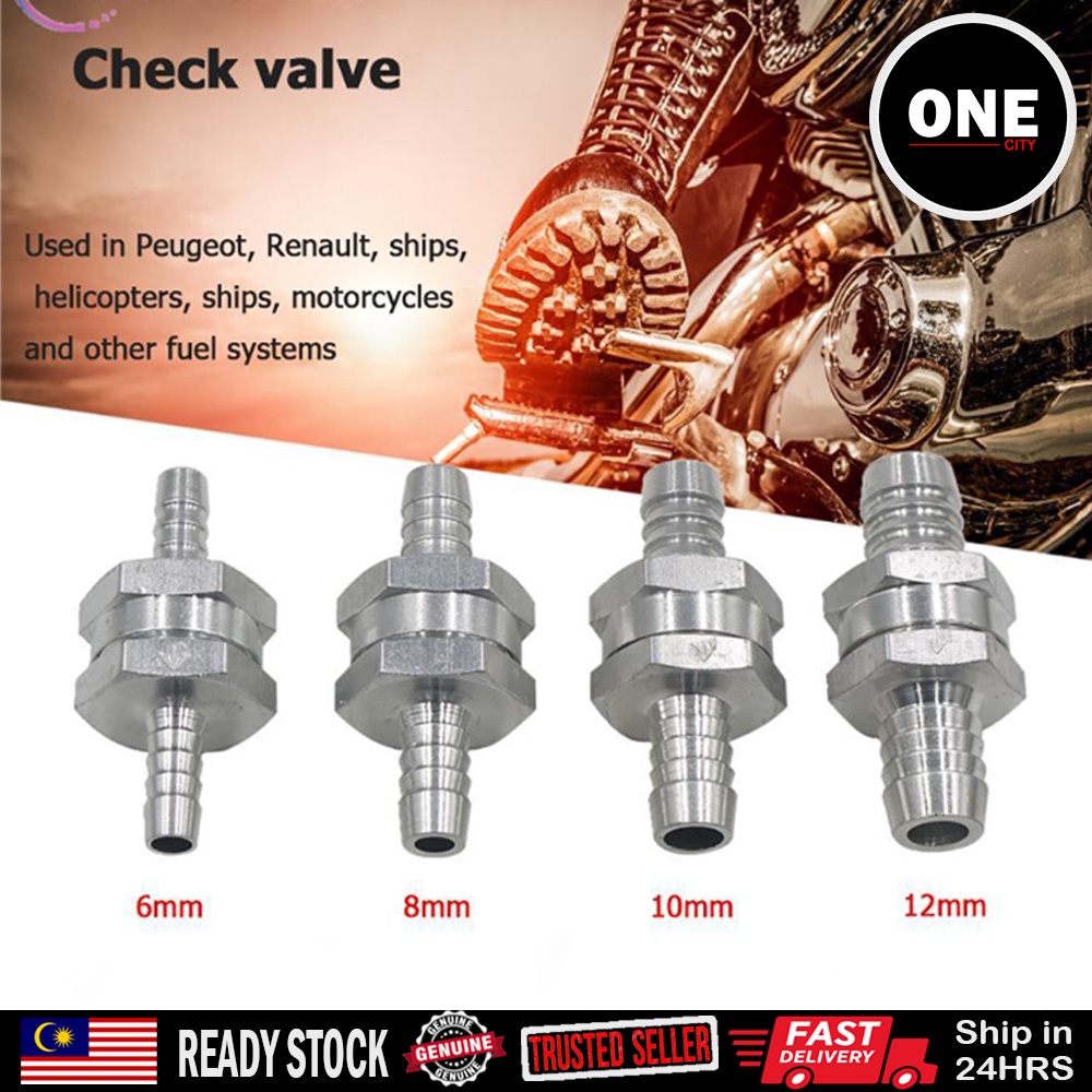One Way Check Valve 6mm / 8mm / 10mm / 12mm Aluminium Alloy NonReturn One Way Air Fuel Oil
